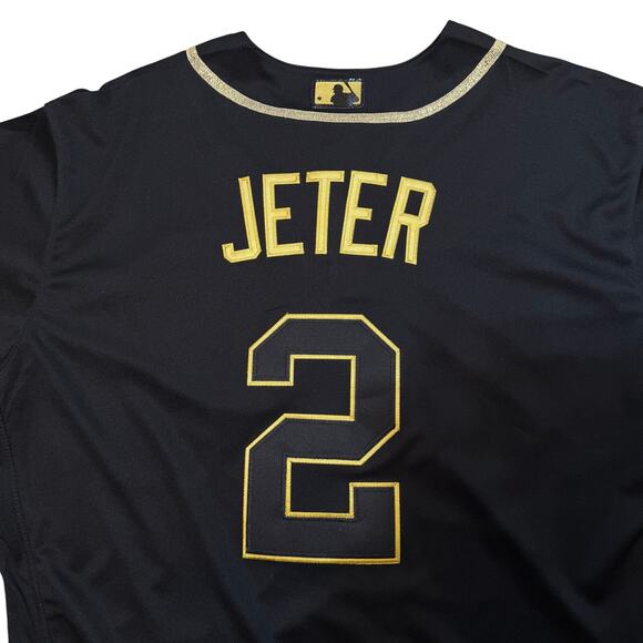 Derek Jeter New York Yankees Nike Authentic Collection Black Gold Jersey Size 48 - Picture 8 of 11